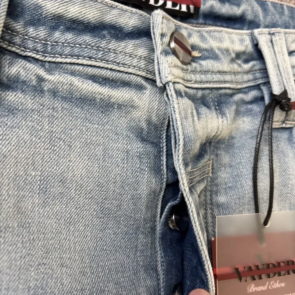 VAYDER Straight Jeans Mens 34 V0036535 0011 Five-Pocket Zip Fly Button Closure